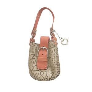 Vintage Y2K Tan and Orange Women's Cell Phone Holder Bag